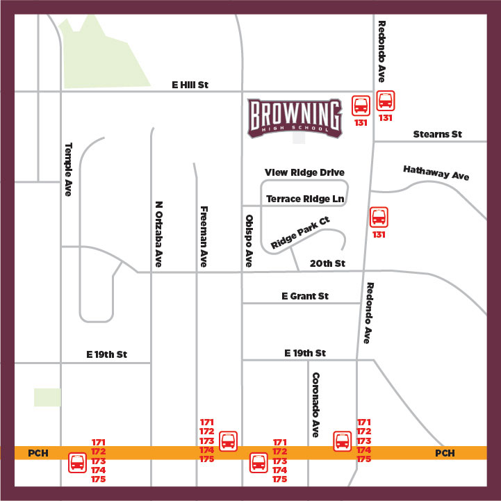 Mapa ng Bus ng Browning High School
